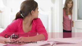  Presentation with object detection using deep neural networks - Presentation theme consisting of student discipline - mother catches daughter using phone background and a coral colored foreground