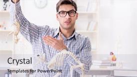  Presentation with animal - Cool new presentation design with student doctor studying animal skeleton backdrop and a lemonade colored foreground