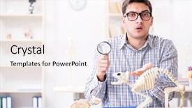  Presentation with animal carbohydrate nutrition - PPT layouts enhanced with student doctor studying animal skeleton background and a sky blue colored foreground