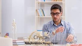  Presentation with skeleton - PPT theme consisting of student-doctor-studying-animal-skeleton background and a soft green colored foreground