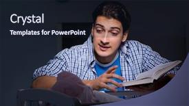  Presentation with newborn baby - PPT theme having student doing homework and looking background and a wine colored foreground