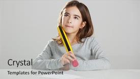  Presentation with desk - Amazing PPT layouts having student dream - beautiful little girl backdrop and a  colored foreground