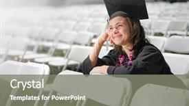  Presentation with happy barber client - PPT theme having student dream - happy graduate daydreaming closeup shallow background and a  colored foreground