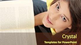  Presentation with dream - Presentation theme featuring student dream - reading the book young beautiful background and a  colored foreground