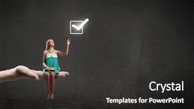  Presentation with pretty girl - Audience pleasing PPT theme consisting of student dream - young pretty girl sitting backdrop and a  colored foreground