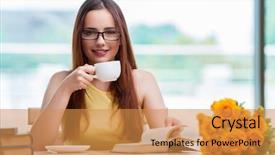  Presentation with young college student diagnosis of chlamydia - Slide deck having student drinking coffee while sudy background and a  colored foreground