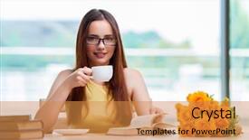  Presentation with young college student diagnosis of sti - PPT layouts with student drinking coffee while sudy background and a  colored foreground