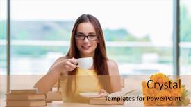  Presentation with coffee - Amazing slides having student drinking coffee while sudy backdrop and a  colored foreground