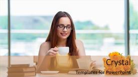  Presentation with young college student diagnosis of chlamydia - Colorful presentation design enhanced with student drinking coffee while sudy backdrop and a  colored foreground