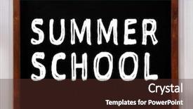  Presentation with summer school - Slide set consisting of student elections - blackboard with text summer school background and a tawny brown colored foreground