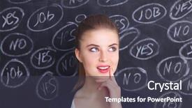  Presentation with yes - Slides having student elections - thinking young woman with yes background and a tawny brown colored foreground