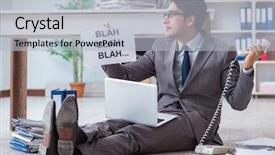  Presentation with ethical employee - PPT layouts with student elections - young handsome employee sitting background and a light gray colored foreground