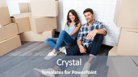  Presentation with young happy couple - Slide set enhanced with student engagement - happy young married couple moving background and a gray colored foreground