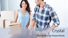  Presentation with married couple hearts - Theme having student engagement - young beautiful happy married couple background and a  colored foreground