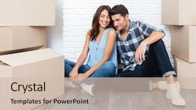  Presentation with young happy couple - Audience pleasing presentation design consisting of student engagement - young happy married couple moving backdrop and a  colored foreground