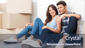  Presentation with married - Audience pleasing slide deck consisting of student engagement - young happy married couple moving backdrop and a ocean colored foreground