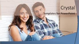  Presentation with married couple hearts - Presentation design featuring student engagement - young married beautiful couple moving background and a  colored foreground