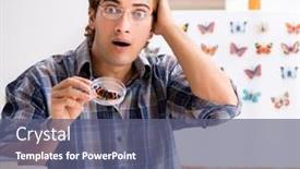  Presentation with butterflies - PPT layouts featuring student-entomologist-studying-new-species background and a ocean colored foreground