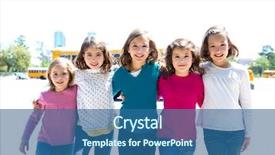  Presentation with school bus - Colorful slides enhanced with student excursion - school girls friends sisters backdrop and a ocean colored foreground