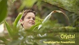  Presentation with piper nigrum plants - Beautiful theme featuring student excursion - teenage boy amidst plants backdrop and a tawny brown colored foreground
