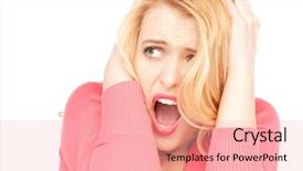  Presentation with woman praying over bible - PPT layouts enhanced with student feel bore - bright picture of unhappy woman background and a  colored foreground