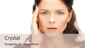  Presentation with woman praying over bible - Presentation theme having student feel bore - bright picture of unhappy woman background and a lemonade colored foreground