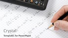  Presentation with calculus - Presentation theme featuring student-finishes-the-solution background and a sky blue colored foreground