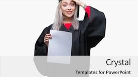  Presentation with skin anatomy face and head - Colorful PPT layouts enhanced with student girl - young blonde woman wearing graduate backdrop and a white colored foreground
