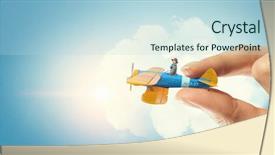  Presentation with fighter plane old airplane - Cool new slide deck with student girl in old airplane backdrop and a  colored foreground