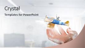  Presentation with airplane - Cool new slide deck with student girl in old airplane backdrop and a  colored foreground