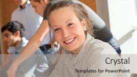  Presentation with youth job training - Amazing theme having student girl in training course backdrop and a light gray colored foreground