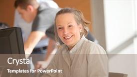  Presentation with education and training - Slides featuring student girl in training course background and a coral colored foreground