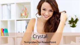  Presentation with extra lessons - Colorful slide set enhanced with college girls - student girl studying her lessons backdrop and a coral colored foreground