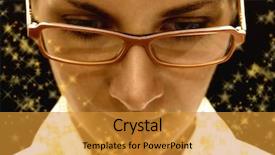  Presentation with stars - Cool new slide set with student girl with a magic backdrop and a gold colored foreground