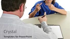  Presentation with principal - Audience pleasing slides consisting of student-giving-his-principal backdrop and a light gray colored foreground