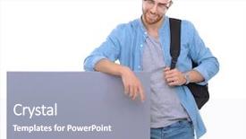  Presentation with opportunity - PPT layouts featuring student holding blank board education background and a gray colored foreground