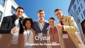  Presentation with business journey to success - Slide deck with student id card - business success and corporate concept background and a tawny brown colored foreground