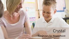  Presentation with med student in class - Colorful slide set enhanced with student in class reading book backdrop and a coral colored foreground