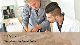  Presentation with electrical engineering - Theme enhanced with student in electrical engineering course background and a coral colored foreground