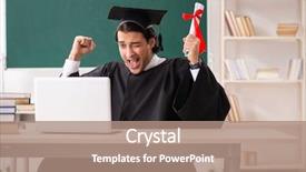  Presentation with green - Cool new theme with student in front of green backdrop and a coral colored foreground