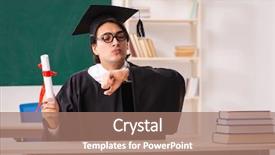  Presentation with green - Presentation theme consisting of student in front of green background and a coral colored foreground