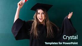  Presentation with green - Presentation design consisting of student in front of green background and a  colored foreground