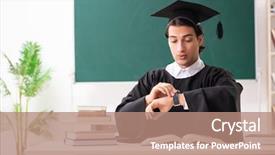  Presentation with green - Audience pleasing slide set consisting of student in front of green backdrop and a  colored foreground