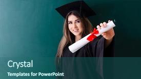  Presentation with green - Slide set enhanced with student in front of green background and a ocean colored foreground