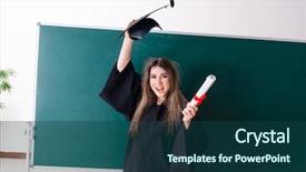  Presentation with green - Amazing presentation design having student in front of green backdrop and a ocean colored foreground