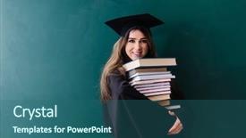  Presentation with green - Colorful slide deck enhanced with student in front of green backdrop and a ocean colored foreground