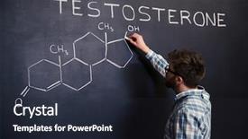  Presentation with chemical elements - Theme enhanced with student in glasses drawing chemical background and a wine colored foreground