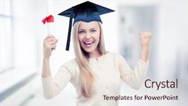  Presentation with certificate - PPT layouts having student in graduation cap background and a lemonade colored foreground