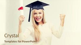  Presentation with certificate - Slide deck consisting of student in graduation cap background and a cream colored foreground