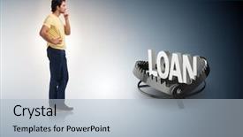  Presentation with young hackers in the concept - PPT layouts with student in loan and debt background and a  colored foreground